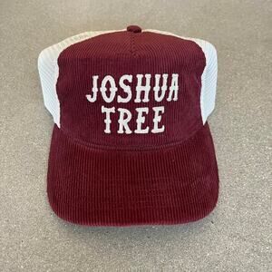 Joshua Tree Burgundy Corduroy Embroidered Trucker Hat
